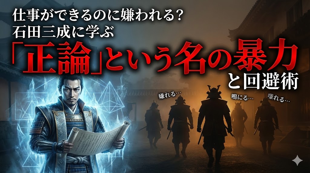 仕事ができるのに嫌われる？石田三成に学ぶ「正論」という名の暴力と回避術