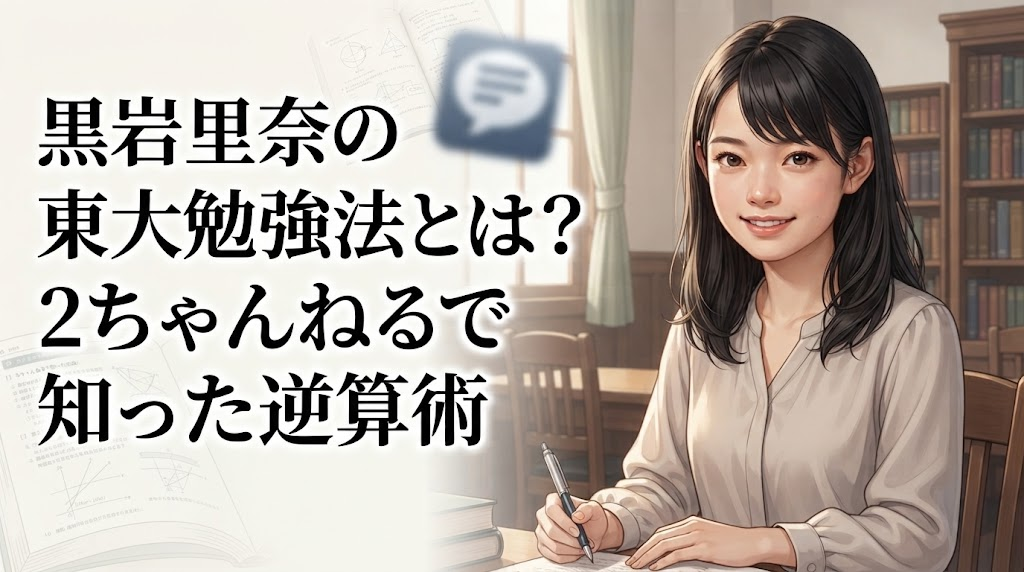 黒岩里奈の東大勉強法とは？2ちゃんねるで知った逆算術