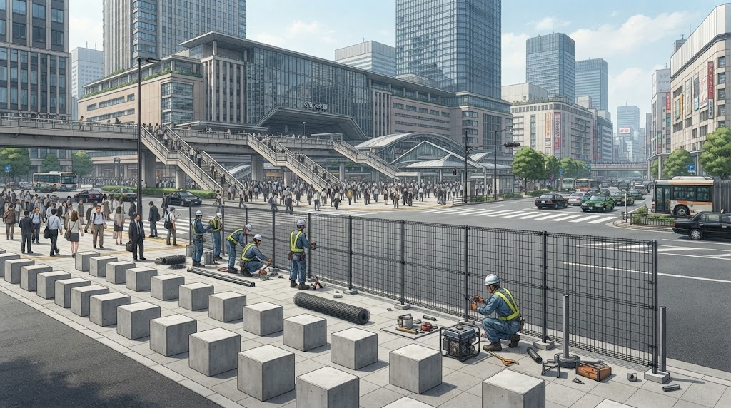 大阪駅前の突起物はなぜ?約150個の理由とフェンスはいつ?