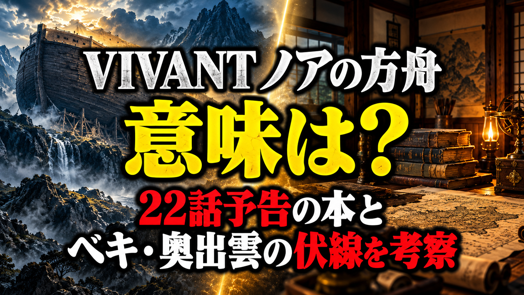 VIVANTノアの方舟の意味は？22話予告の本とベキ・奥出雲の伏線を考察