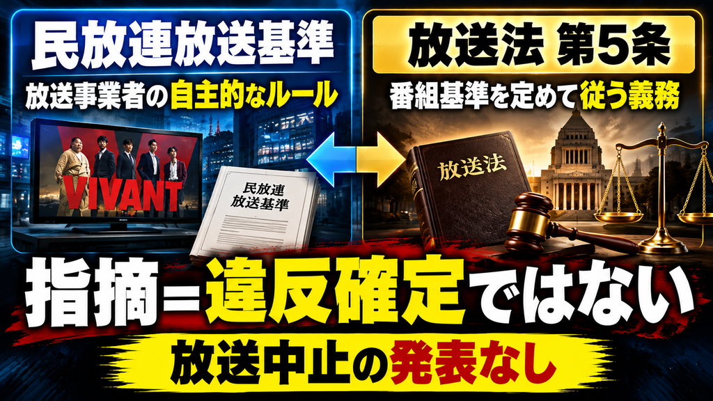 VIVANTは放送中止になる？小西議員の放送法違反指摘とTBS社長の説明を整理