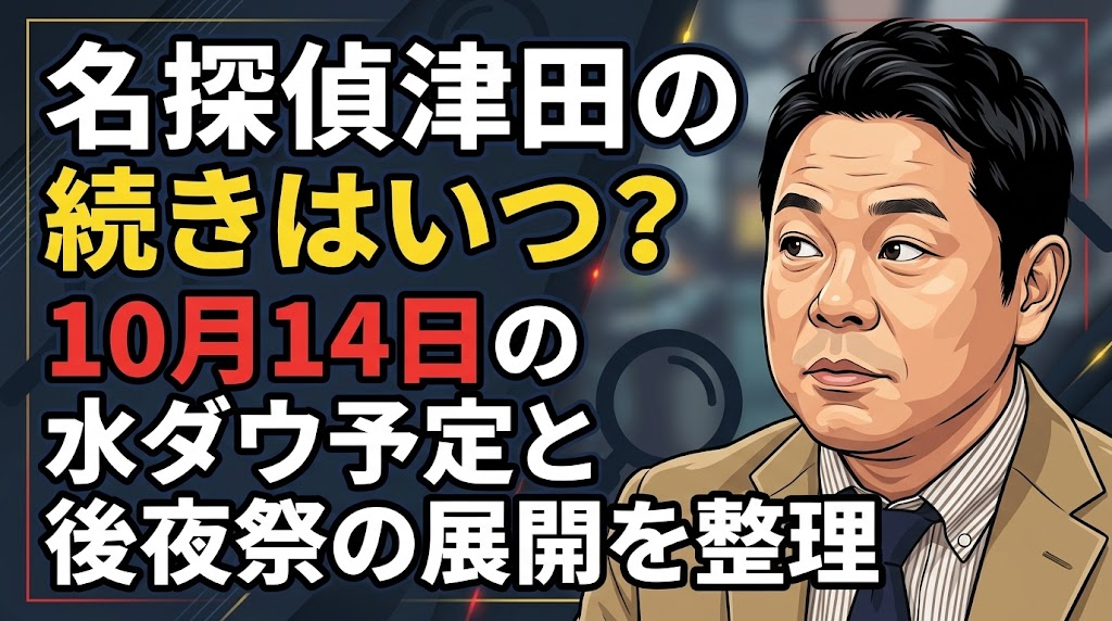 名探偵津田の続きはいつ？10月14日の水ダウ予定と後夜祭の展開を整理